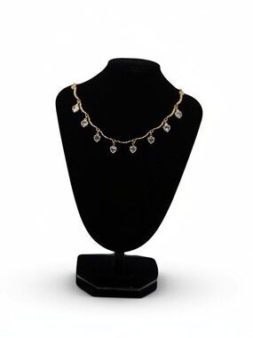 Rose Gold Tone Heart Crystal Charm Necklace Dainty Elegant Gift for Her NWT